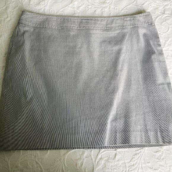 Express Blue White Stripe Skirt 12 - Picture 1 of 5